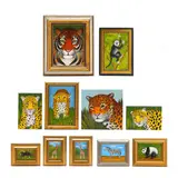 Eleven Miniature Jungle Animal Paintings by Charles Wehringer, Each an oil on board, sold Aug 2025