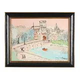 Along the Seine by Charles Cobelle, Oil on canvas, sold Aug 2025