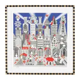 Ciudad de un Millón con 25 Huevos Duros by Pedro Friedeberg, Print in colors in custom Pedro Friedeberg ebonized and gilt-decorated wood frame, sold Aug 2025