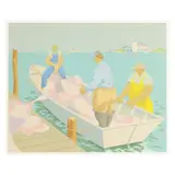 Loading Nets, Ocracoke by Claude Howell, Serigraph in colors, sold Jul 2025