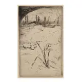 Swan and Iris by James Abbott McNeill Whistler, Etching and drypoint on laid paper, sold Jul 2025