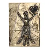 Don Quixote Bas Relief (Gold) by Salvador Dalí, Gold patina over metal bas relief, sold Jul 2025
