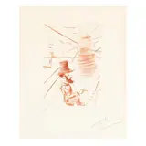 Toulouse-Lautrec by Salvador Dalí, Etching in sanguine, sold Jul 2025