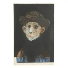 Amish Boy by Mauricio Lasansky, Etching and aquatint in colors, sold Jul 2025