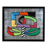 Large Framed Three-Dimensional Floral Wall Hanging by Romero Britto, 3-dimensional screenprinted multiple, sold Jul 2025