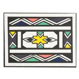 Ndebele Abstract by Esther Mahlangu, Screenprint in colors, sold Jul 2025