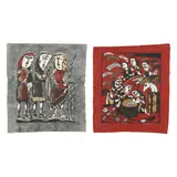 Three Fishermen / Christmas (Two Works) by Sadao Watanabe, Each a woodblock print in colors, sold Jul 2025