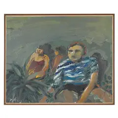 Untitled (Figures and a Plant) by Maud Gatewood, Oil on linen, sold Jul 2025