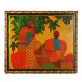 Two Figures Beneath a Tree by Clarence Morgan, Oil on canvas, sold Jul 2025
