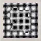 Tlinko F (Cinétique NB) - 1975 by Victor Vasarely, Sérigraphie sur papier vélin, sold Jun 2022