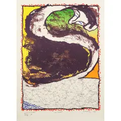 Rue Serpente - 1981 by Pierre Alechinsky, Lithographie sur papier vélin d'Arches, sold Jun 2022