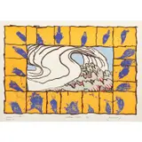 Maîtresse vague - 1981 by Pierre Alechinsky, Lithographie sur papier vélin d'Arches filigrané, sold Jun 2022
