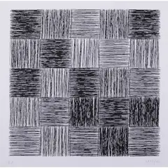 25 lignes (ou 25 Carrés) - Réf. E - 2000 by Vera Molnár, Sérigraphie sur papier vélin, sold Jun 2022