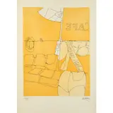 Café - 1975 by Valerio Adami, Eau-forte sur papier vélin filigrané Maeght, toutes marges, sold Jun 2022