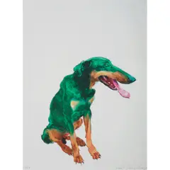 Green dog - 2007 by Zhou Chunya, Lithographie sur papier vélin, sold Jun 2022