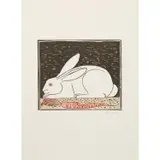 Le lapin - 2004 by François-Xavier Lalanne, Gravure sur bois et linogravure rehaussées à l'aquarelle sur papier vélin BFK Rives, sold Jun 2022