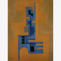 Le chevalier bleu by Ivan Da Silva Bruhns, 1927, Huile sur panneau, sold Apr 2022