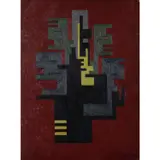Construction n°3 by Ivan Da Silva Bruhns, 1927, Huile sur panneau, sold Apr 2022