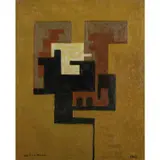 Construction n°2 by Ivan Da Silva Bruhns, 1929, Huile sur panneau, sold Apr 2022