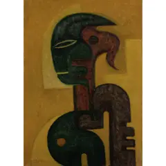 Le chevalier vert by Ivan Da Silva Bruhns, 1929, Huile sur panneau, sold Apr 2022