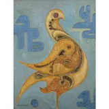La colombe d'or by Ivan Da Silva Bruhns, 1959, Huile sur panneau, sold Apr 2022