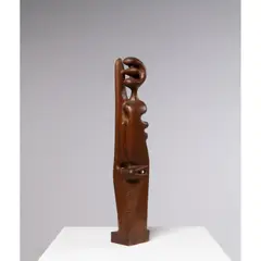 La vierge à l'enfant by Agustín Cárdenas, 1956, Bois sculpté, sold Oct 2022