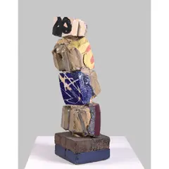 Borne XXIV by Jan Voss, 1985, Terre cuite chamottée émaillée, sold Oct 2022