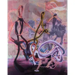 Letztes Drahtbild n°1 by Markus Oehlen, 2010, Acrylique sur toile, sold Oct 2022