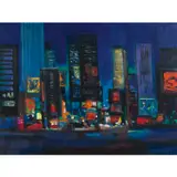 New York, Enseignes à Broadway by Marcel Mouly, 1992, Huile sur toile, sold Oct 2022
