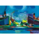 L'escale by Marcel Mouly, 1998, Huile sur toile, sold Oct 2022