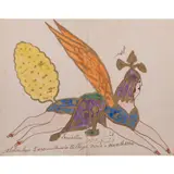 Al-Burãq (Le cheval ailé) by Abdoulaye Samb, 1904, Aquarelle sur papier cartonné, sold Nov 2022