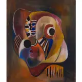 Sans titre by Souleymane Keita, vers 1970, Technique mixte sur toile, sold Nov 2022