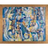 Icons of life II by Wisdom 'Wiz' Kudowor, 1998, Acrylique sur toile, sold Nov 2022