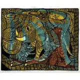 Dream of elephant ---- hunter (Tatoe Pantry) by Twins Seven-Seven, 1992, Encre et feutre de couleur sur papier, sold Nov 2022