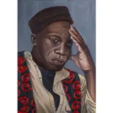 Le marchand d'antiques by Zemba Luzamba, 2017, Acrylique sur toile, sold Nov 2022