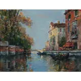 Vue de Venise by Maurice Bompard, Huile sur toile signée en bas à droite, sold Sep 2022