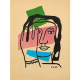 Tête de femme - 1953 by Fernand Léger, Lithographie sur papier vélin, sold Dec 2022