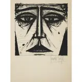 Visage - 1958 by Bernard Buffet, Lithographie sur papier vélin, sold Dec 2022
