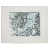 Carte marine - 1959 by Maria Helena Vieira da Silva, Sérigraphie sur papier Auvergne à la forme bleu, sold Dec 2022