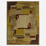 Art Deco style low-pile carpet by Tibetan, c. 2000, machine-woven wool, sold Jan 2023
