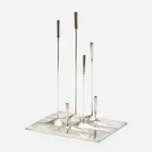 Sol Lunaire candelabrum by Jacques Sitoleux, c. 1959, silverplate, sold Jan 2023