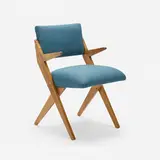 Tesoura armchair by José Zanine Caldas, c. 1955, imbuia, upholstery, sold Jan 2023