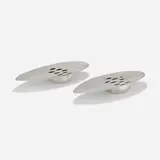 Centerpieces, pair by attribution Gio Ponti, c. 1960, silver-plated brass, sold Jan 2023
