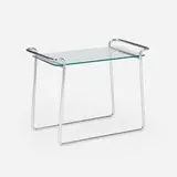 Occasional table, model B152 by Émile Guyot, 1929, chrome-plated steel, glass, sold Jan 2023