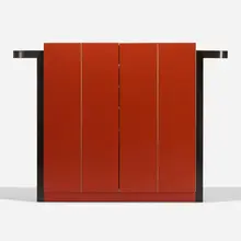 Custom cabinet by Jules Bouy, c. 1932, lacquered wood, laminate, sold Jan 2023