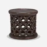 Stool by Bamileke, carved and lacquered wood, sold Jan 2023