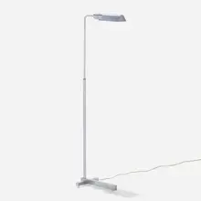 Floor lamp by Casella, c. 1985, nickel-plated aluminum and steel, sold Jan 2023