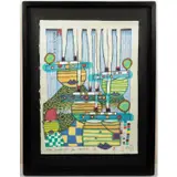 Pacific Steamer by Friedensreich Hundertwasser, Color woodcut on Japanese wove paper Signature center and stamped lower right. Image, offered Sep 2026