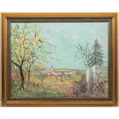 Landscape with village by Maurice Buffet, Gouache on paper, offered Sep 2026