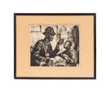 Instruction" - 1940 by Thomas Hart Benton, lithograph on paper, sold Jan 2026